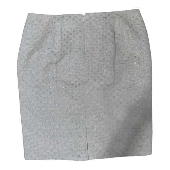 NWT Ann Taylor Pencil Skirt Size 14 White and Silver Metallic Polka Dot - Picture 2 of 5